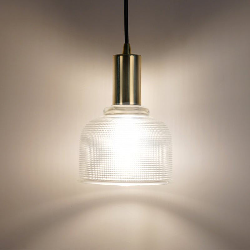 Dôme suspendu modernisme ambre / verre transparent 1 ampoule salon pendant éclairage