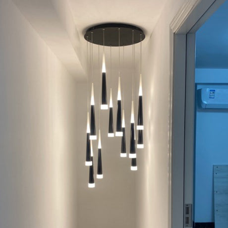 Spiral Hanging Light Fixtures Modern Simple Acrylic Ceiling Pendant for Stairwell