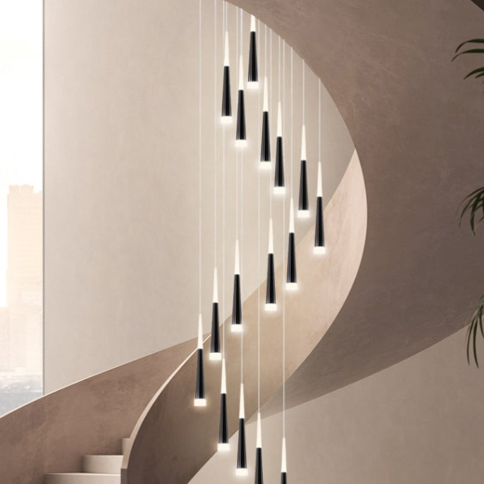 Spiral Hanging Light Fixtures Modern Simple Acrylic Ceiling Pendant for Stairwell