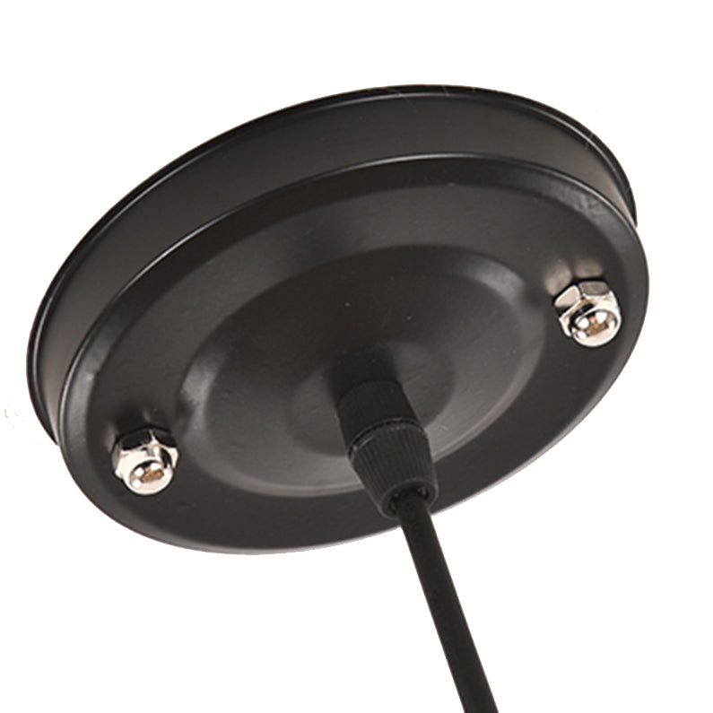 Rustieke hoed schaduw lantaarn hanger 1-licht helder glazen slinger licht in zwart voor restaurant