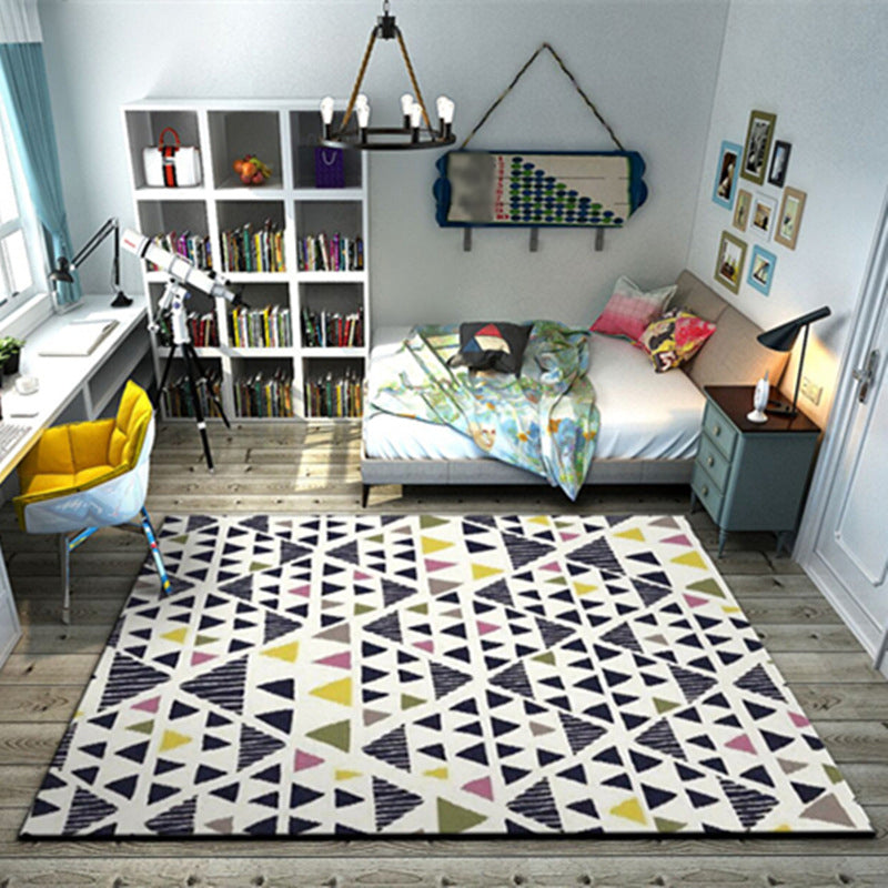 Aesthetic Contemporary Rectangle Rug Simplicity Geometry Pattern Indoor Rug Polyester Washable Indoor Carpet for Home Decor