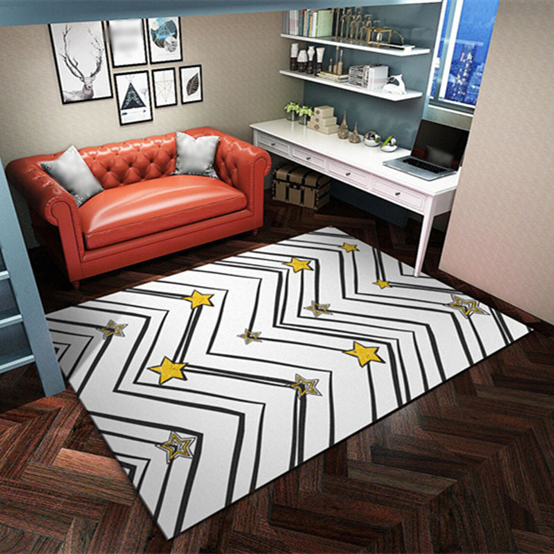 Aesthetic Contemporary Rectangle Rug Simplicity Geometry Pattern Indoor Rug Polyester Washable Indoor Carpet for Home Decor