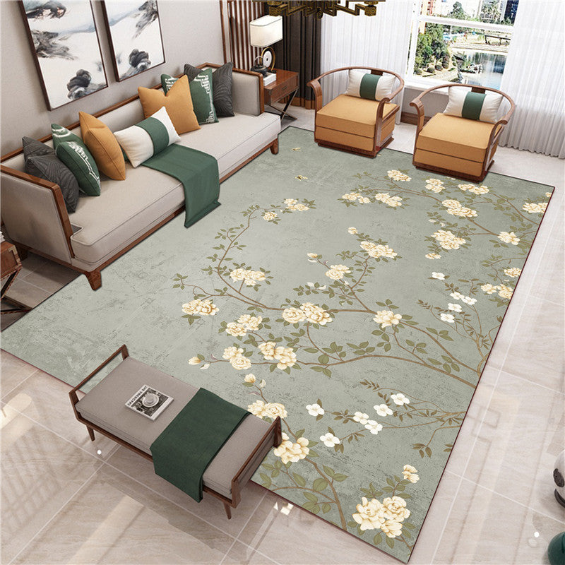 Dark Color Home Decoration Carpet Shabby Chic Antique Printed Area Rug Polyester with Non-Slip Backing Rug