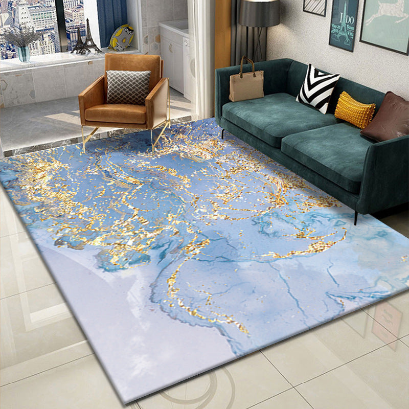 Tapis imprimé aquarelle de couleur foncée, moderne et audacieux, en Polyester, facile d'entretien, avec support antidérapant, pour la décoration de la maison
