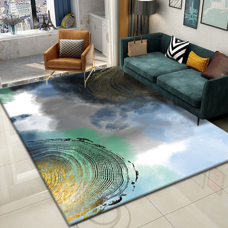 Tapis imprimé aquarelle de couleur foncée, moderne et audacieux, en Polyester, facile d'entretien, avec support antidérapant, pour la décoration de la maison