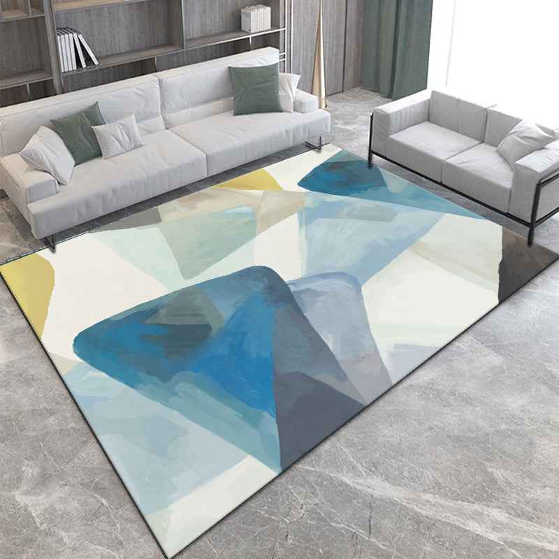 Simplicity Abstract Art Indoor Rug Creative Trendy Polyester Carpet Rectangle Stain Resistant Carpet for Living Room