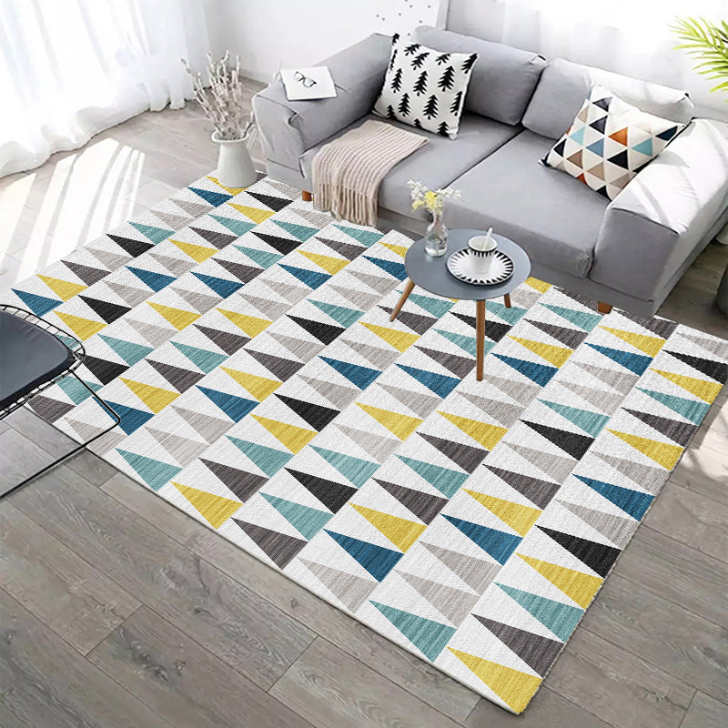 Distinctive Simple Contemporary Rug Triangle Design Area Rug Polyester Anti-Slip Backing Area Carpet for Living Room