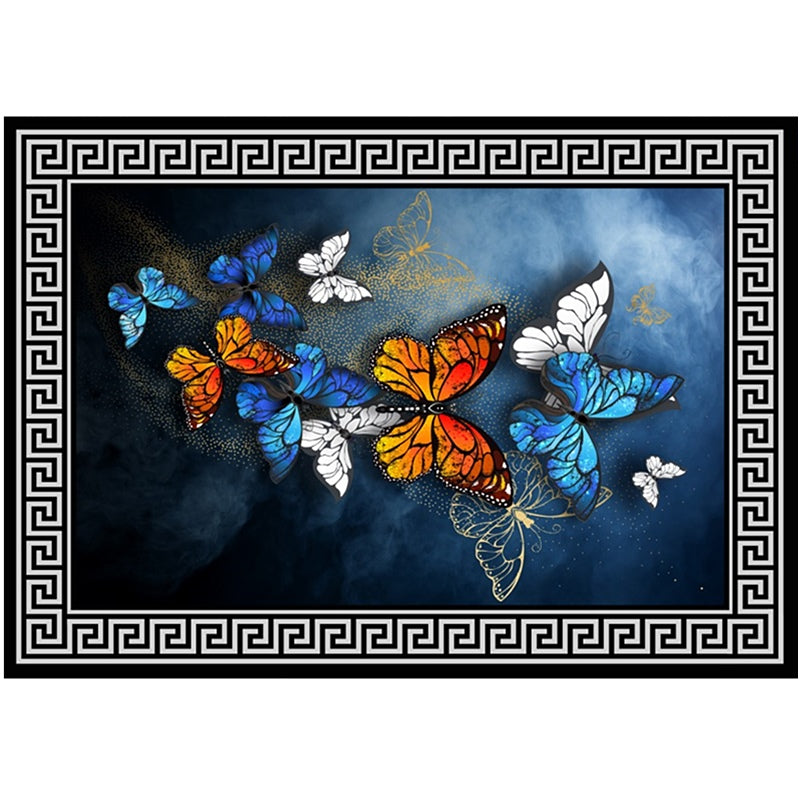Veelkleurig shabby chic binnentapijt, polyester dierenprinttapijt, onderhoudsvriendelijk vloerkleed voor huisdecoratie