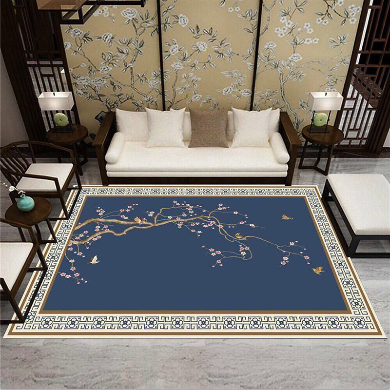 Elegant veelkleurig nostalgietapijt, polyester, takprint, binnentapijt, vlekbestendig tapijt voor woondecoratie