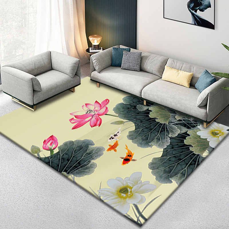 Tapis classique imprimé de branches d'encre, en Polyester mélangé de couleurs, résistant aux taches, pour l'intérieur, pour la décoration de la maison