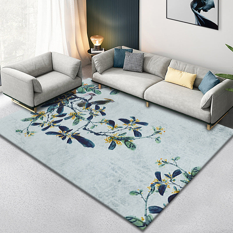Tapis classique imprimé de branches d'encre, en Polyester mélangé de couleurs, résistant aux taches, pour l'intérieur, pour la décoration de la maison