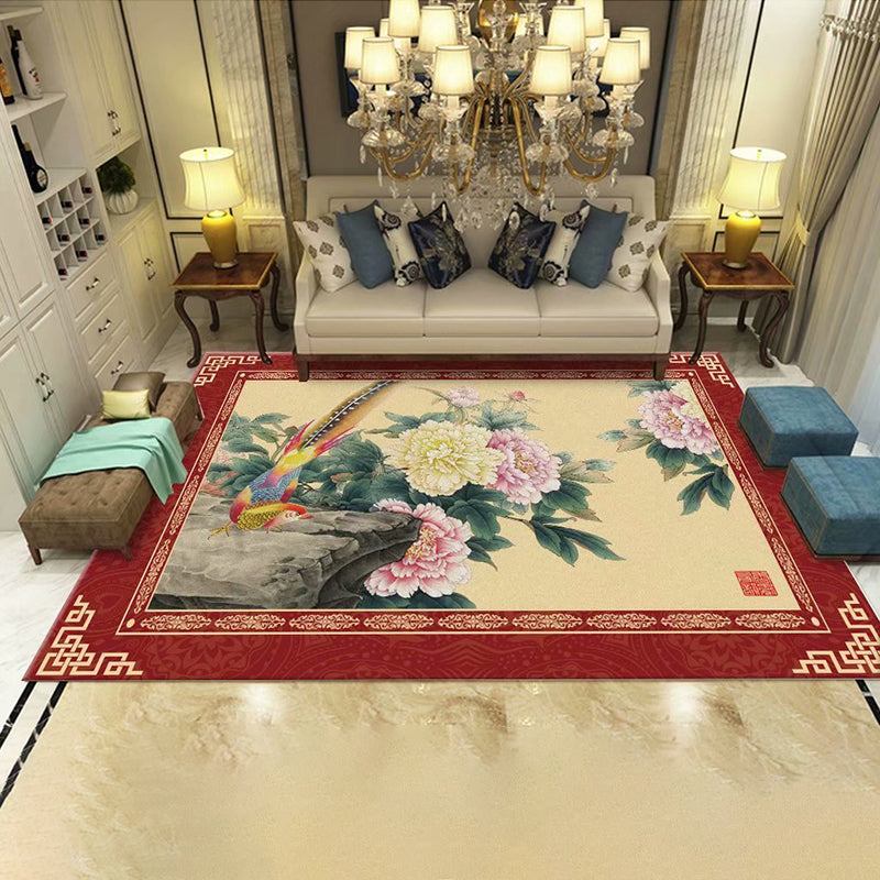 Meerkleurig nostalgie binnentapijt polyester inktprint tapijt onderhoudsvriendelijk tapijt voor huisdecoratie