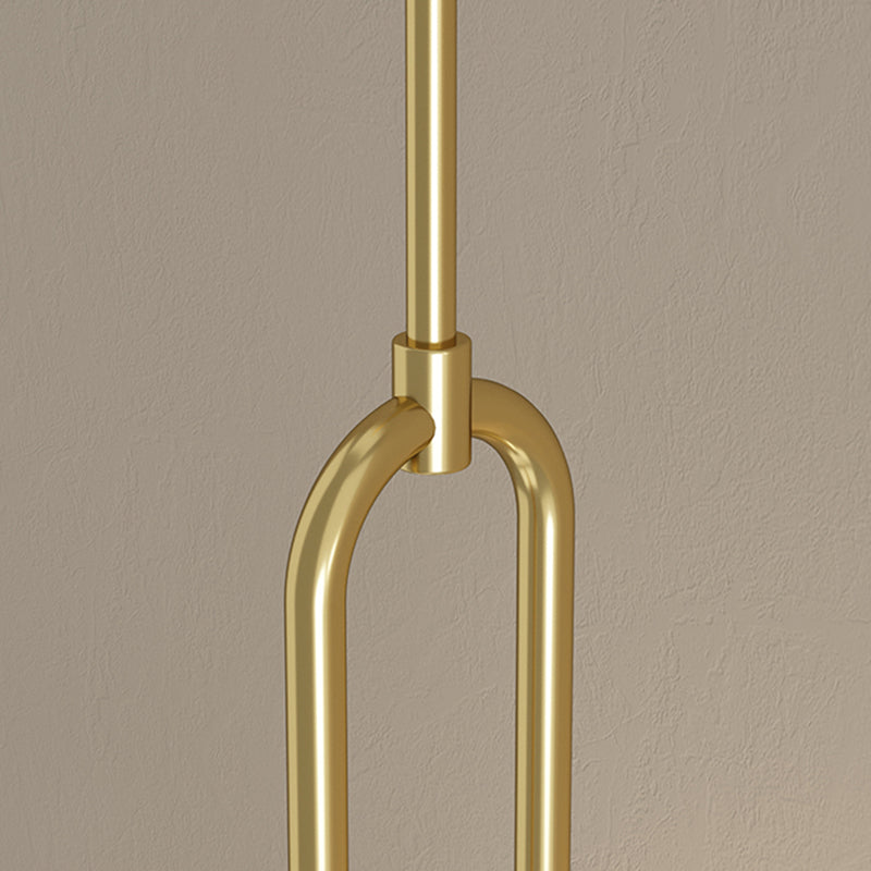 Circular LED Hanging Light Fixture Minimalism Metal Black-Gold Drop Pendant for Bedroom