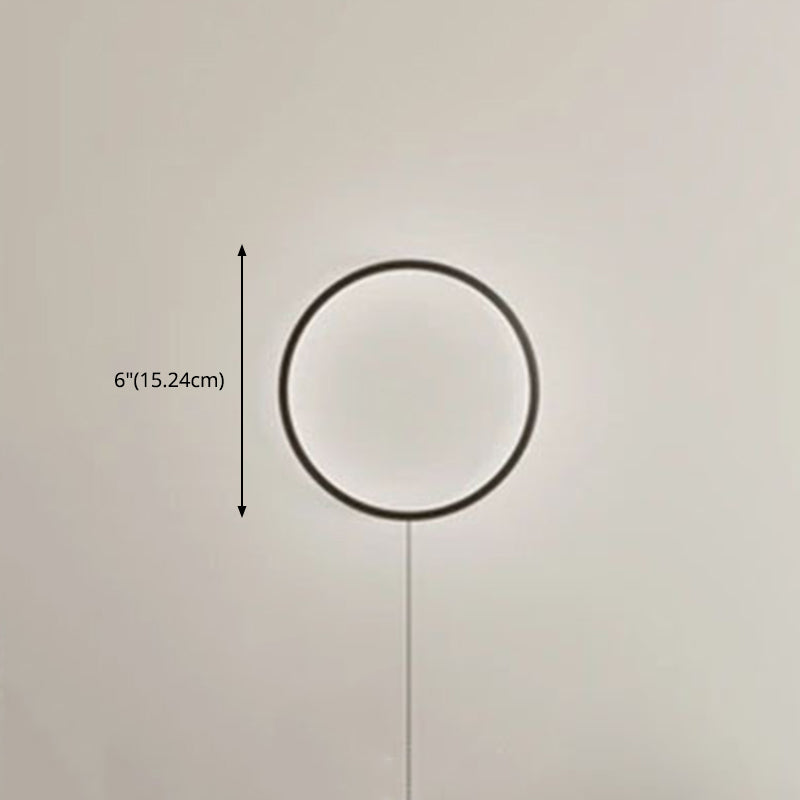 19.6" Wide Minimalism Aluminum Circles LED Wall Lamp RGB Light Backdrop Decoration Sconce Light in Black