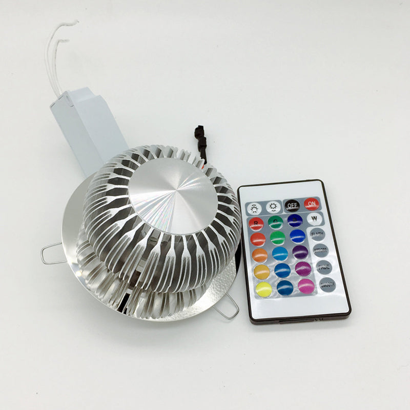 Remote Control RGB Wall Lamp Modern Style Aluminum Ambiance Decorative LED Sconce Light in Sliver