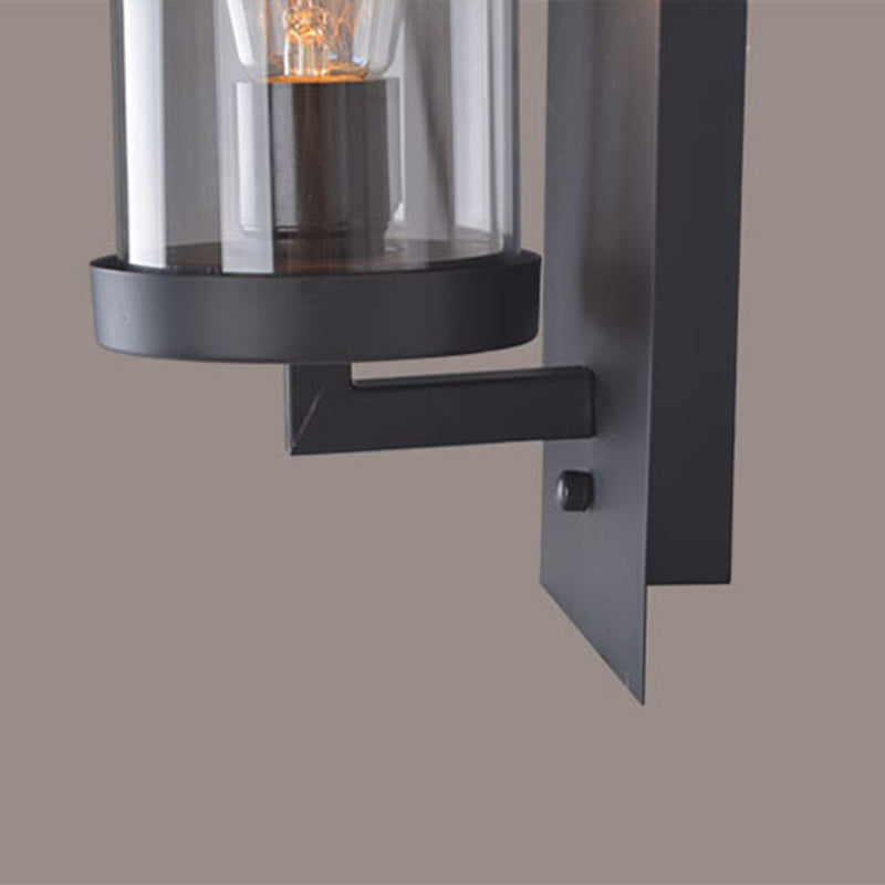 Glass Black Wall Lighting Fixture Shaded Industrial-Style Wall Light Fixture for Aisle