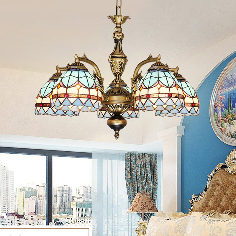Blu 5/9/11 Luci lampadario Lampada Tiffany Cut Glass Coled Shade Sospension Ciondolo