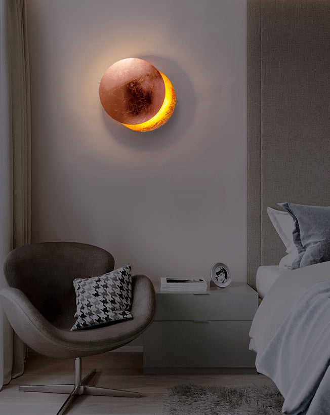 Estilo nórdico Rotable Solar Eclipse Splipse Splipe Metal Metal Redone Red Red Cull Moon Lámpara de montaje para dormitorio para dormitorio