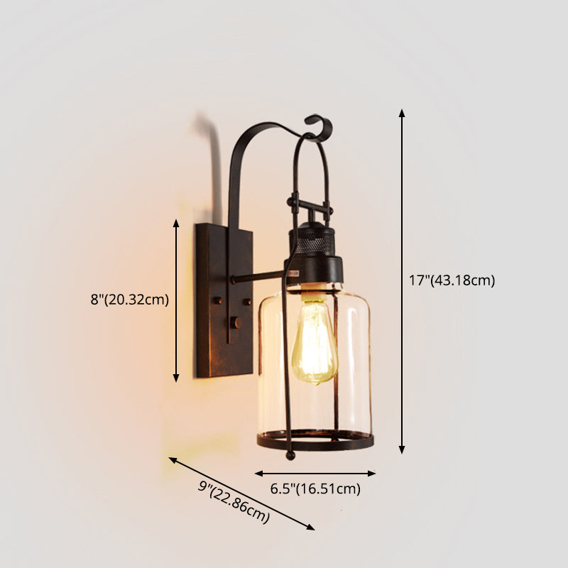 Accesorio de iluminación de pared sombreada cafetera de vidrio de estilo industrial Luz de pared