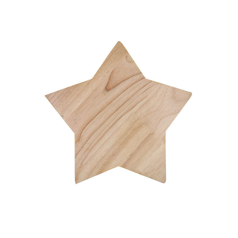 Modern LED Sconce Light Fixture Wood Star-Shaped Wall Sconce Lighting with Wooden Shade