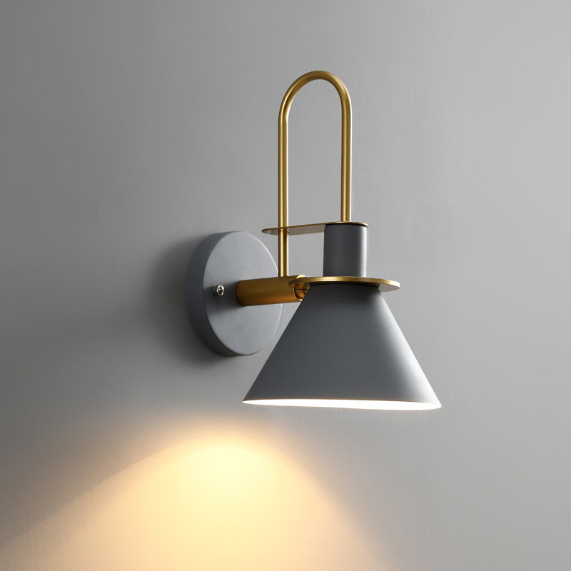Conical Bedroom Wall Lighting Fixture Metal Minimalist-Style Wall Sconce Lighting