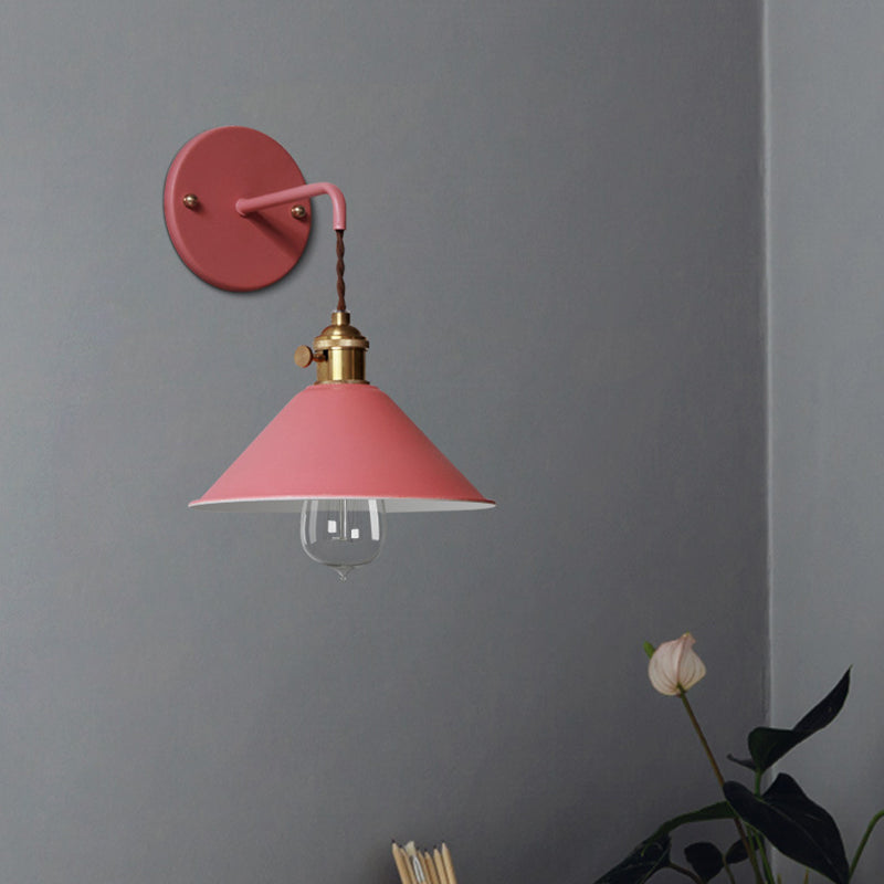 Illuminazione a parete cono cono in stile muro di metallo a montaggio per la camera da letto per camera da letto