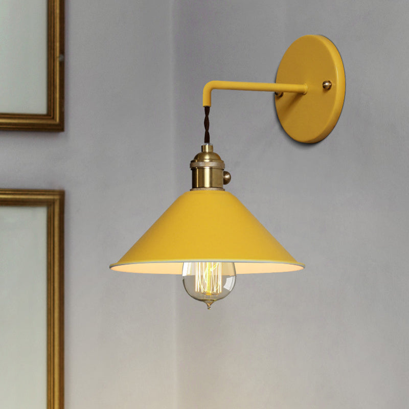 Illuminazione a parete cono cono in stile muro di metallo a montaggio per la camera da letto per camera da letto