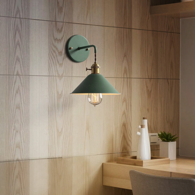 Illuminazione a parete cono cono in stile muro di metallo a montaggio per la camera da letto per camera da letto