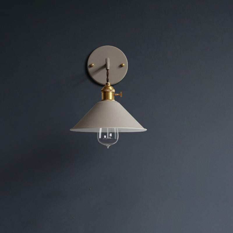 Illuminazione a parete cono cono in stile muro di metallo a montaggio per la camera da letto per camera da letto
