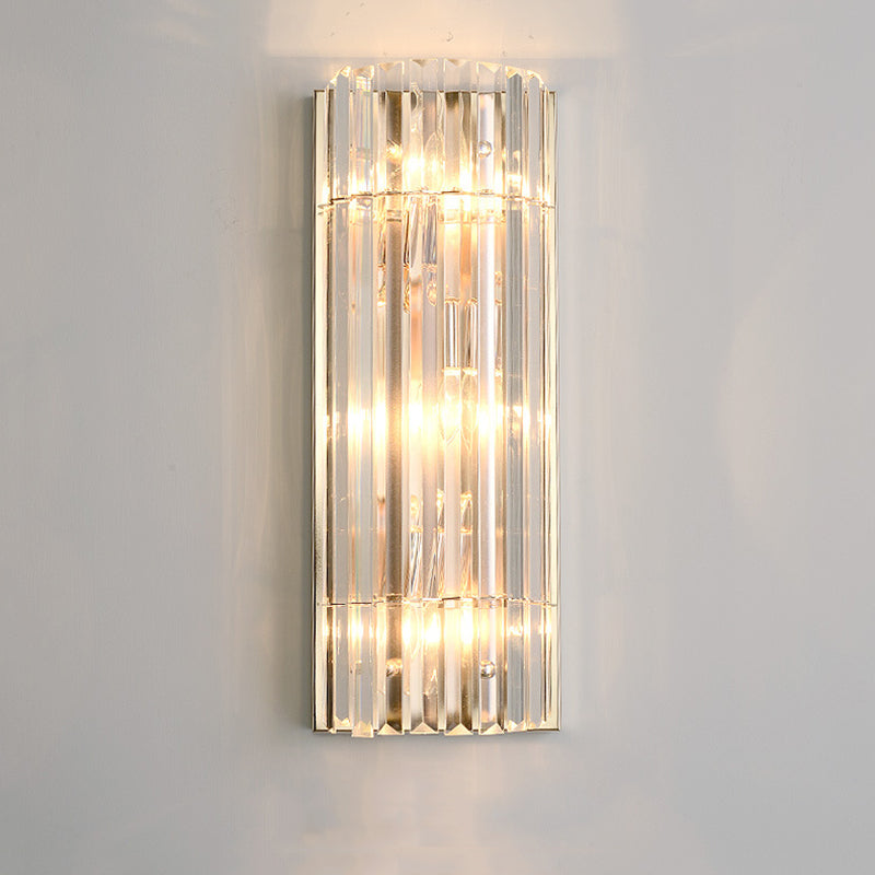 Crystal Gold Wall Light in Modern Concise Style Wrought Iron Rectangular Wall Sconce for Living Room