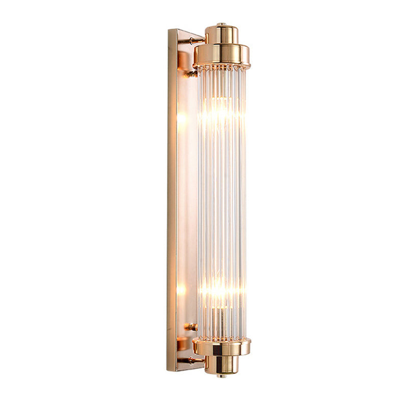 Crystal Gold Wall Light in Modern Concise Style Wrought Iron Rectangular Wall Sconce for Living Room