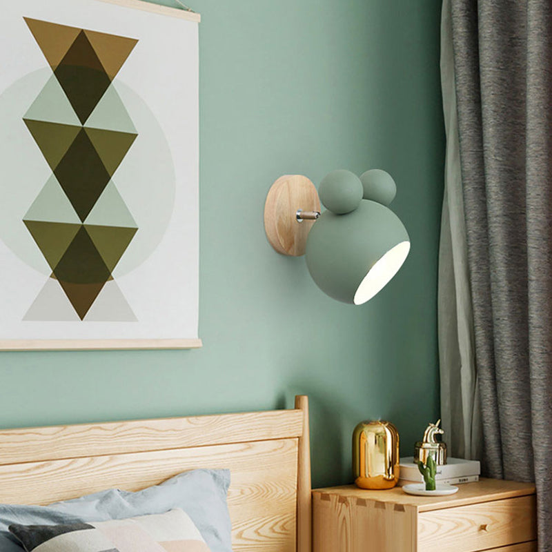 Metal Semicircle Wall Mounted Light Fixture Nordic Style Hanging Ceiling Light for Bedroom