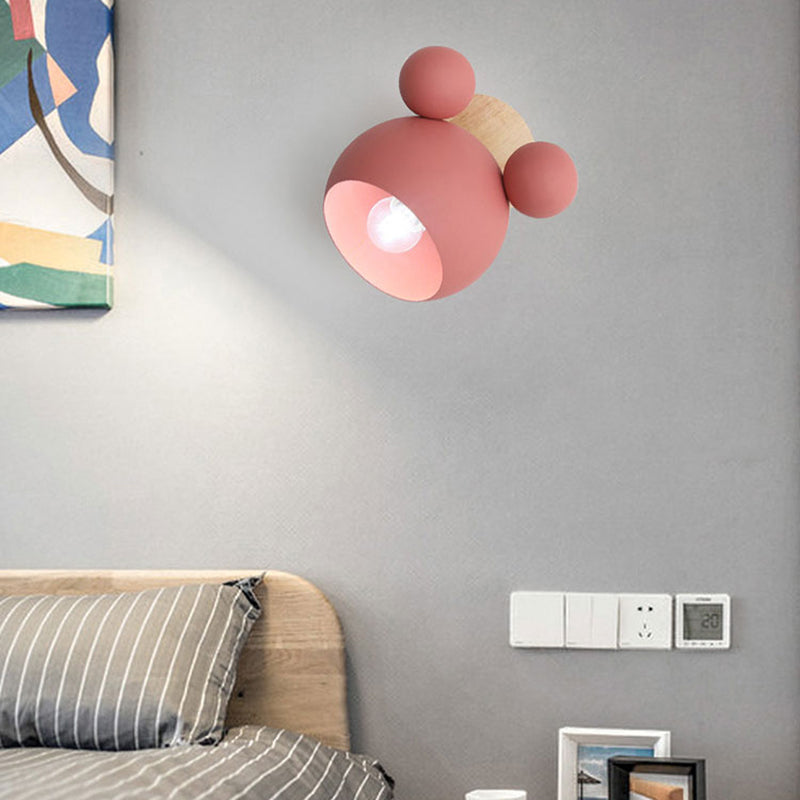 Metal Semicircle Wall Mounted Light Fixture Nordic Style Hanging Ceiling Light for Bedroom