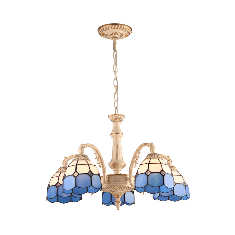 3/5 luci a cupola lampadario a ciondolo lampadario barocco barocco/blu taglia con soffitto in vetro per cucina