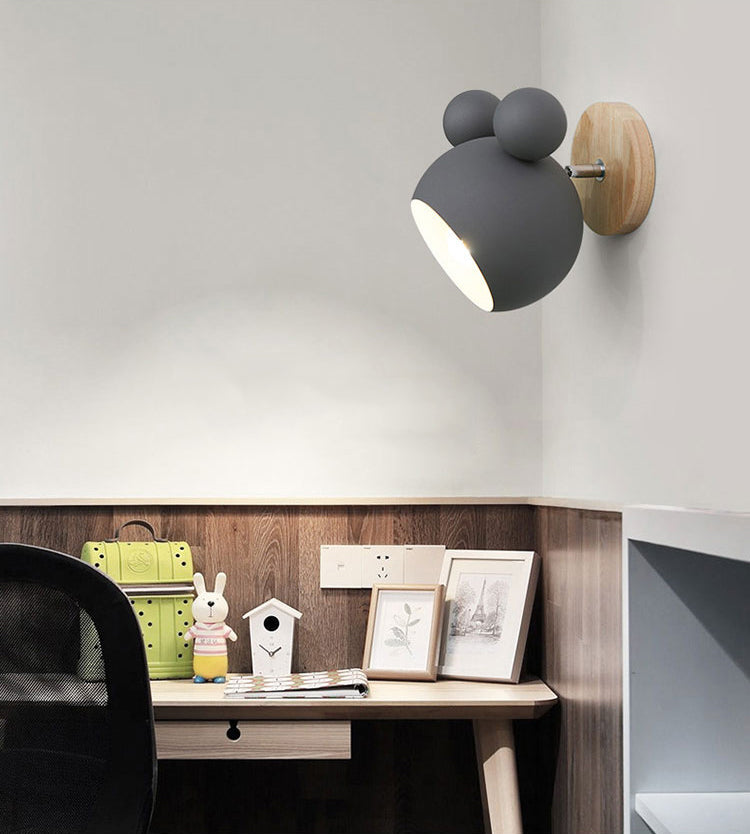 Metal Semicircle Wall Mounted Light Fixture Nordic Style Hanging Ceiling Light for Bedroom