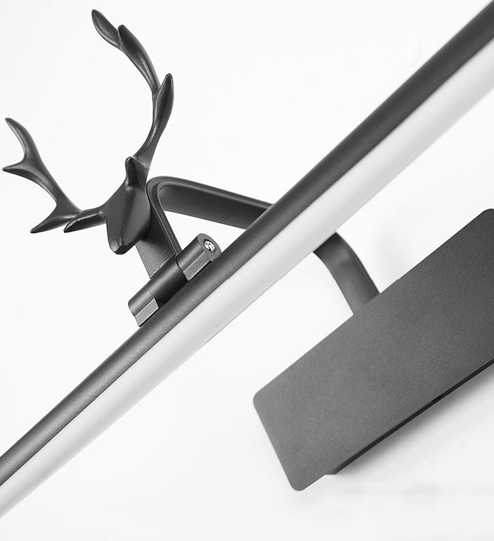 Modern Minimalist Style Cylinder Wall Mounted Light Fixture Copper Flush Mount Wall Sconce with Antlers for Bathroom