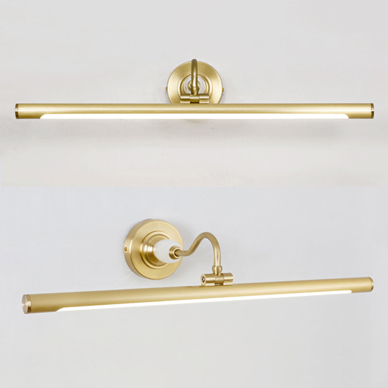 Mid secolo moderno moderno cilindrico a parete vanità luci rame 1 monte a parete leggera lampada in oro in oro