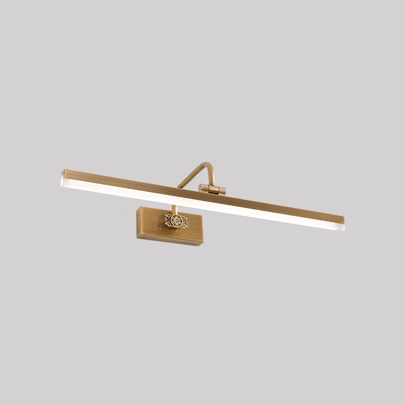 Mid-Century Vintage Style Strip Wall Mounted Vanity Lights Copper Flush Mount Wall Sconce for Bathroom