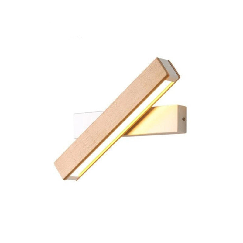 Modern Wood Wall Sconce Adjustable Rotatable LED Light Room Indoor Foyer Lighting