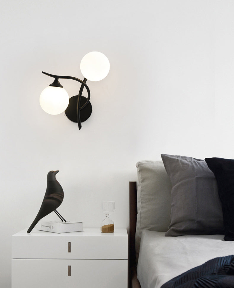 Zeitgenössische globale Wandmontagleuchte Milchglas Wandmontagelampe für das Restaurant