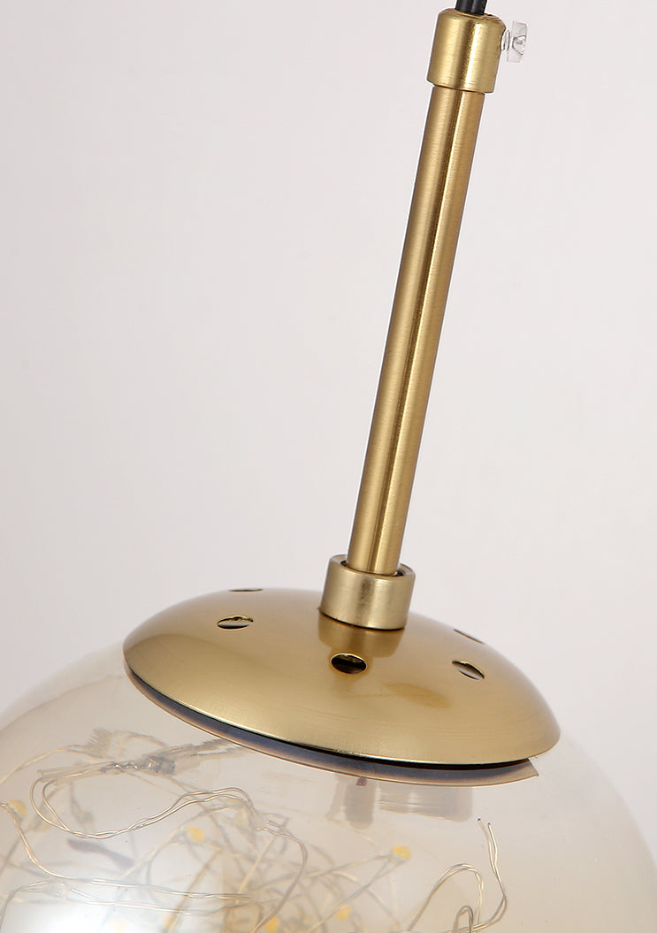 Modern Luxury Globe Wall Sconce 1-Light Wrought Iron LED Wall Light for Living Room