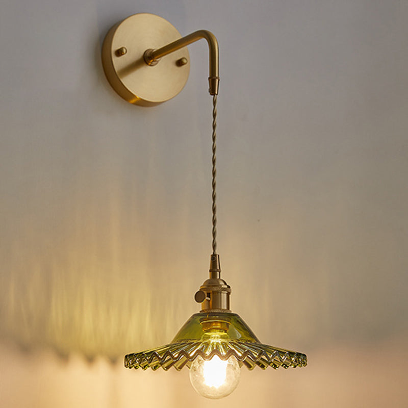 Lámparas de pared modernas de vidrio 1 lámpara de luz de pared de dormitorio ligero