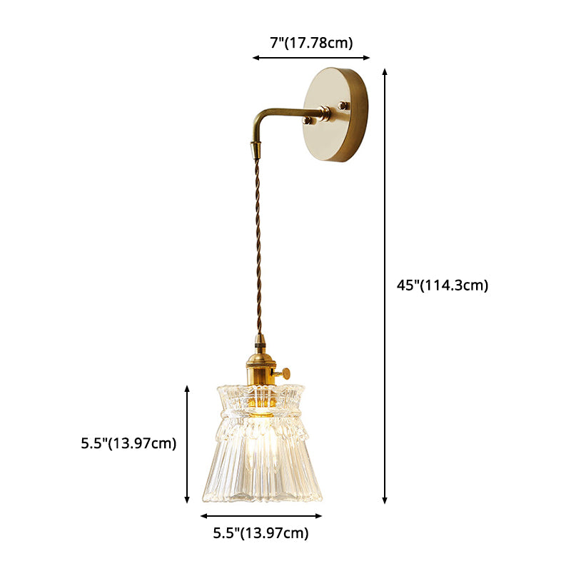 Lámparas de pared modernas de vidrio 1 lámpara de luz de pared de dormitorio ligero