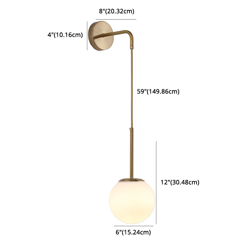 Glas Kugel Wandleuchte minimalistische Leuchtenleuchte für Schlafzimmer