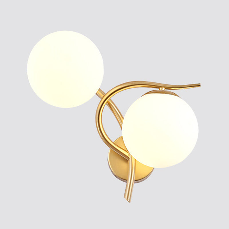 Lampada montata a parete a doppio globo in stile contemporaneo illuminazione a parete in vetro