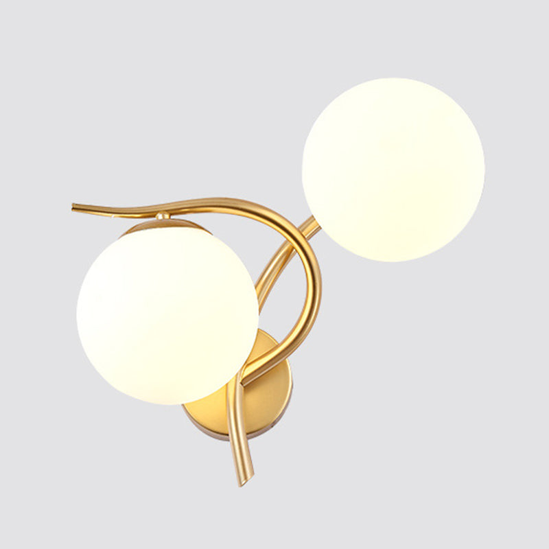Lampada montata a parete a doppio globo in stile contemporaneo illuminazione a parete in vetro