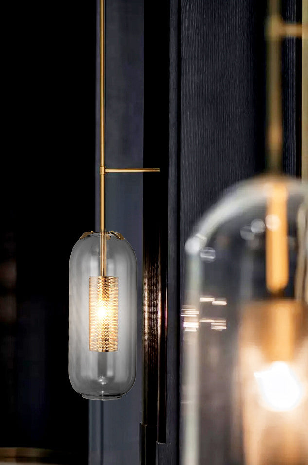 Simplicity-Style Cylindrical Wall Light Sconce Glass Bedroom Wall Lighting Fixture