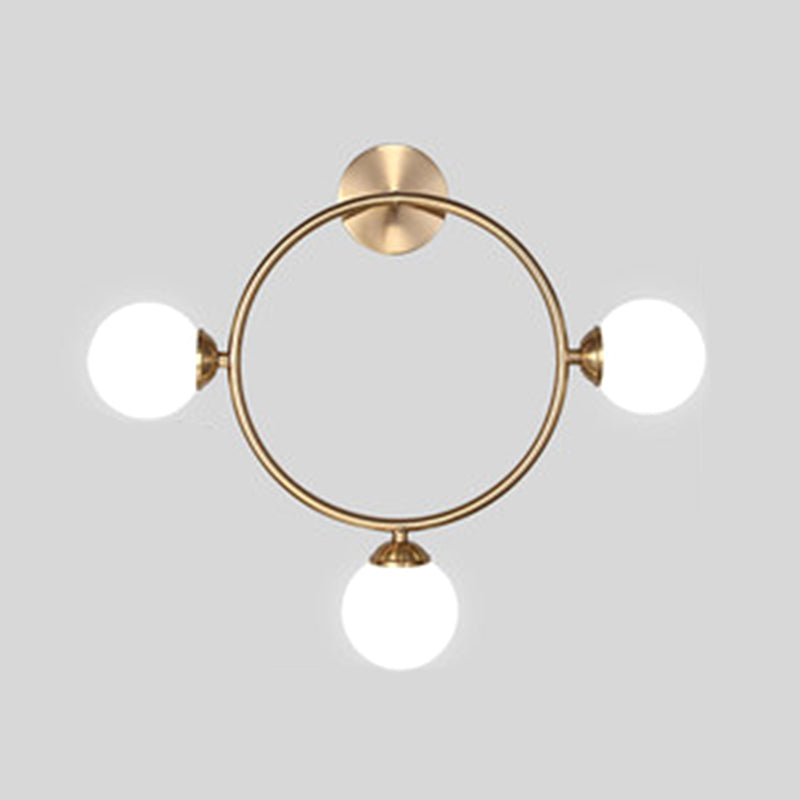 Glass Ball Shaped Wall Mounted Light Fixture Modern-Style White Wall Mounted Lighting