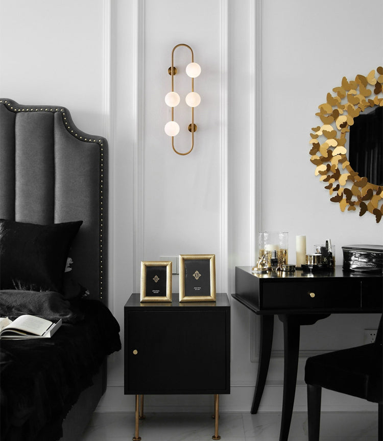 Glass Ball Shaped Wall Mounted Light Fixture Modern-Style White Wall Mounted Lighting