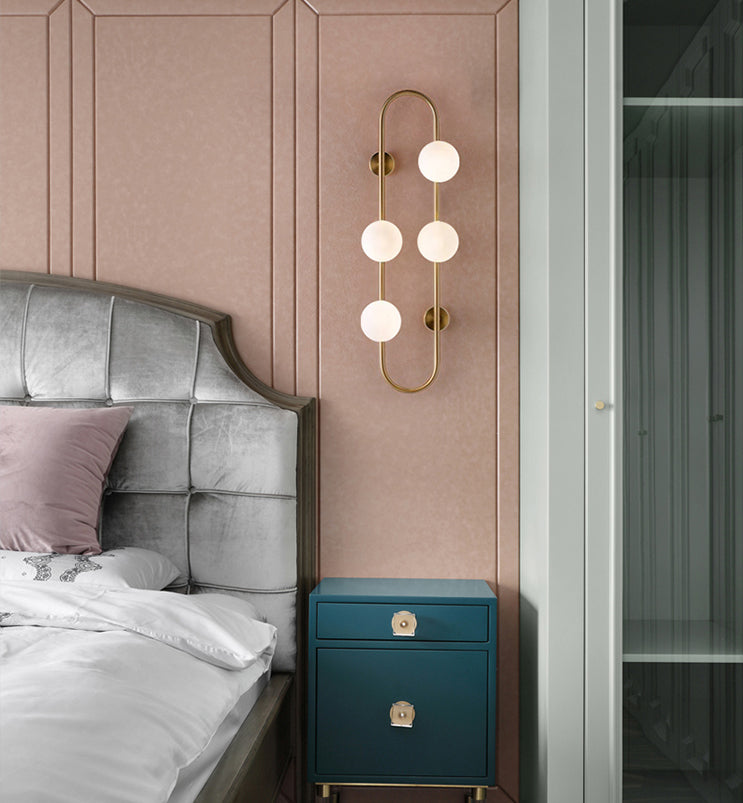 Glass Ball Shaped Wall Mounted Light Fixture Modern-Style White Wall Mounted Lighting